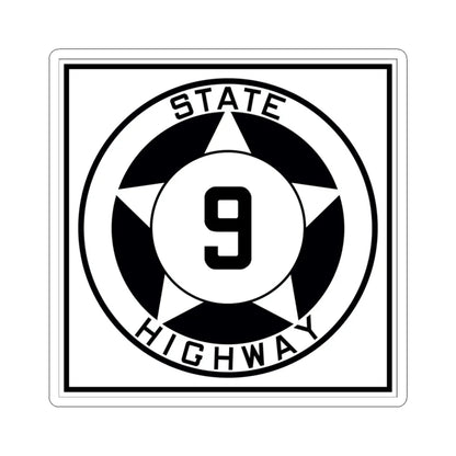 Texas 9 1935 (Texas) (Road Sign) STICKER Vinyl Kiss-Cut Decal 3 Inch White - The Sticker Space