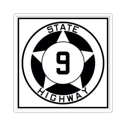 Texas 9 1935 (Texas) (Road Sign) STICKER Vinyl Kiss-Cut Decal 4 Inch White - The Sticker Space