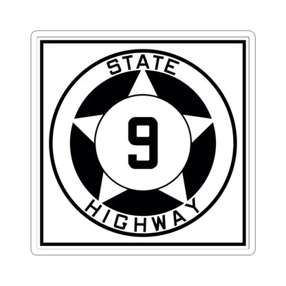 Texas 9 1935 (Texas) (Road Sign) STICKER Vinyl Kiss-Cut Decal 6 Inch White - The Sticker Space