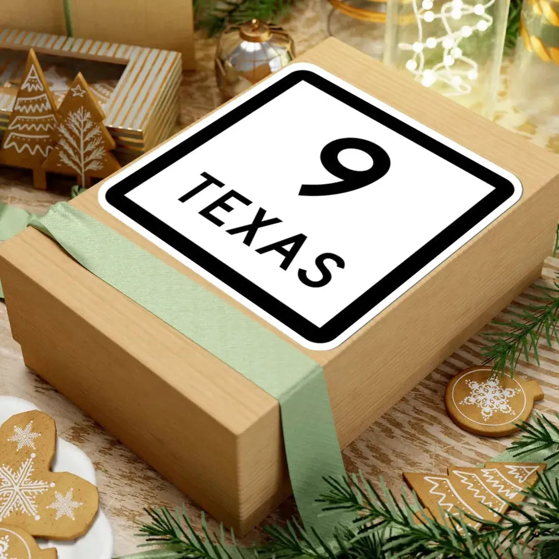 Texas 9 (Texas) (Road Sign) STICKER Vinyl Kiss-Cut Decal - The Sticker Space