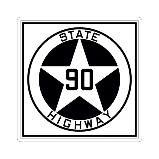 Texas 90 1917 (Texas) (Road Sign) STICKER Vinyl Kiss-Cut Decal 2 Inch White - The Sticker Space