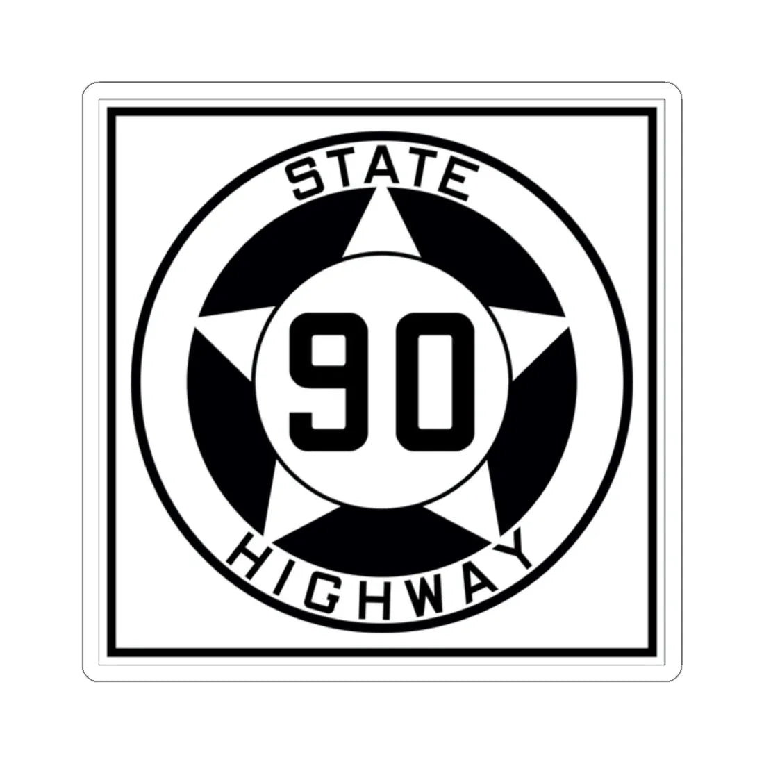 Texas 90 1935 (Texas) (Road Sign) STICKER Vinyl Kiss-Cut Decal 2 Inch White - The Sticker Space