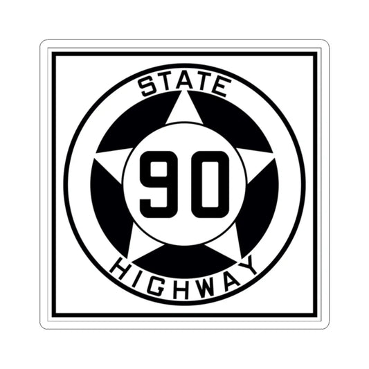 Texas 90 1935 (Texas) (Road Sign) STICKER Vinyl Kiss-Cut Decal 2 Inch White - The Sticker Space