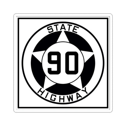 Texas 90 1935 (Texas) (Road Sign) STICKER Vinyl Kiss-Cut Decal 4 Inch White - The Sticker Space