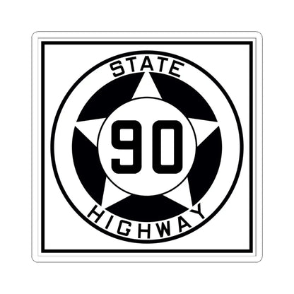 Texas 90 1935 (Texas) (Road Sign) STICKER Vinyl Kiss-Cut Decal 6 Inch White - The Sticker Space