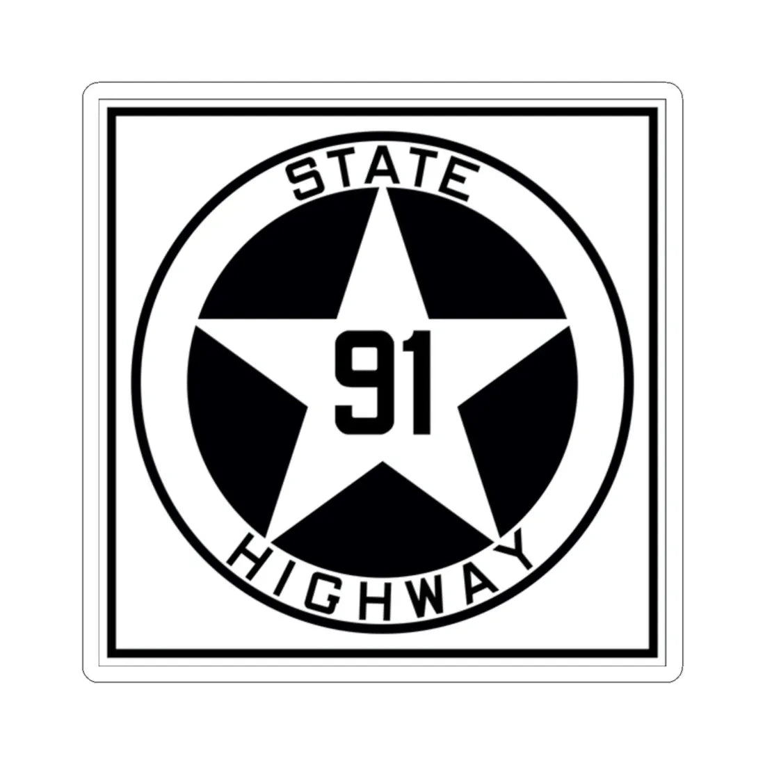Texas 91 1917 (Texas) (Road Sign) STICKER Vinyl Kiss-Cut Decal 2 Inch White - The Sticker Space
