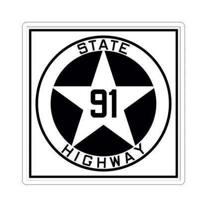 Texas 91 1917 (Texas) (Road Sign) STICKER Vinyl Kiss-Cut Decal 4 Inch White - The Sticker Space