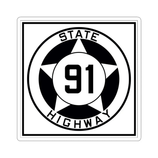Texas 91 1935 (Texas) (Road Sign) STICKER Vinyl Kiss-Cut Decal 2 Inch White - The Sticker Space