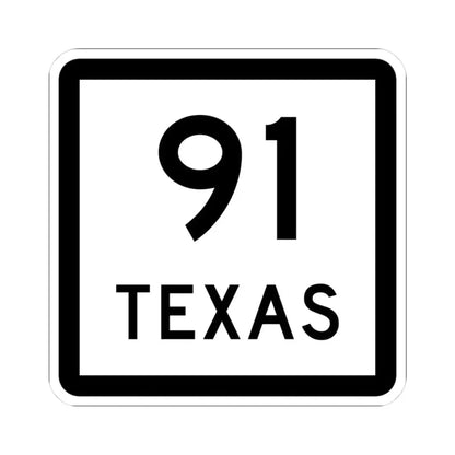 Texas 91 (Texas) (Road Sign) STICKER Vinyl Kiss-Cut Decal 3 Inch White - The Sticker Space