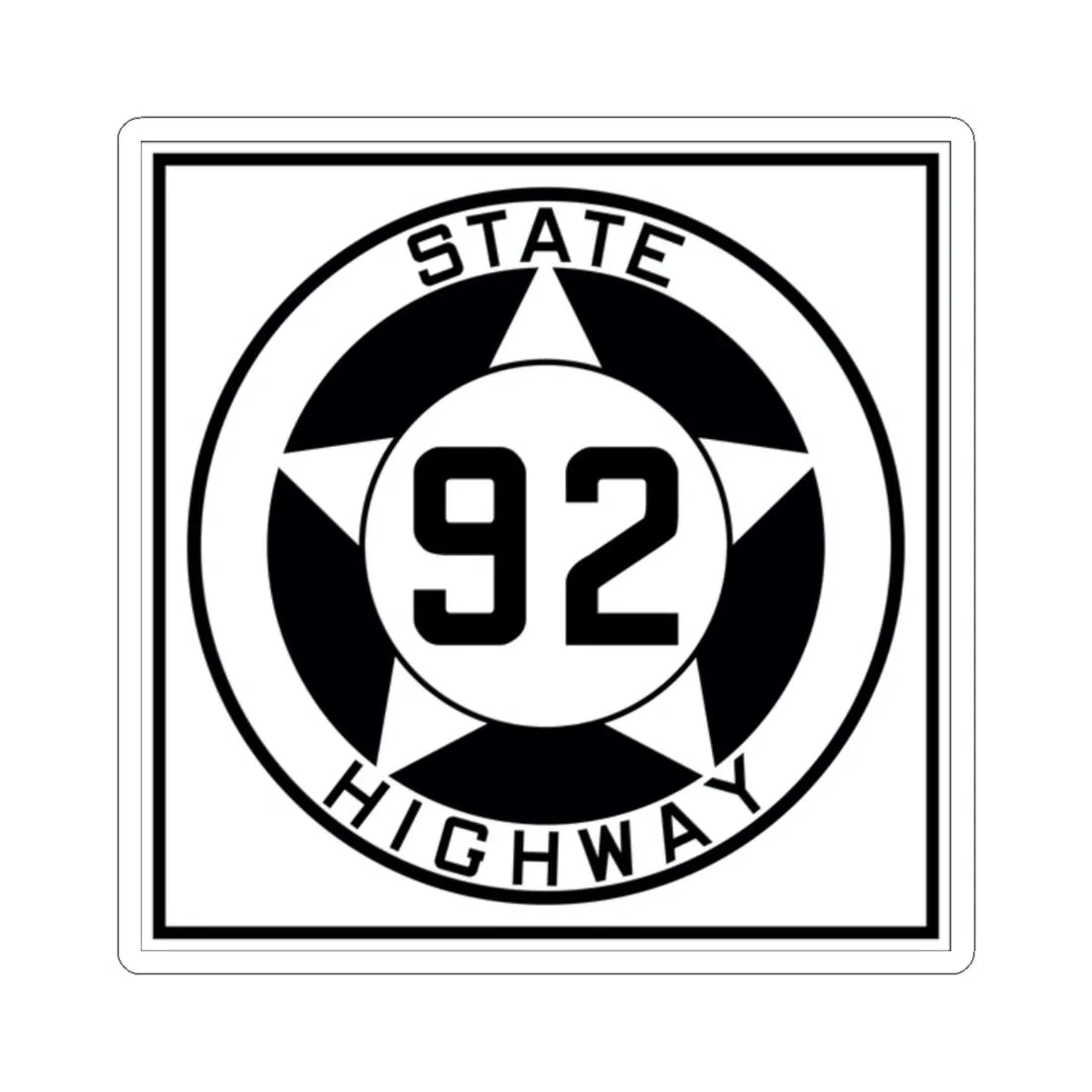 Texas 92 1935 (Texas) (Road Sign) STICKER Vinyl Kiss-Cut Decal – The ...