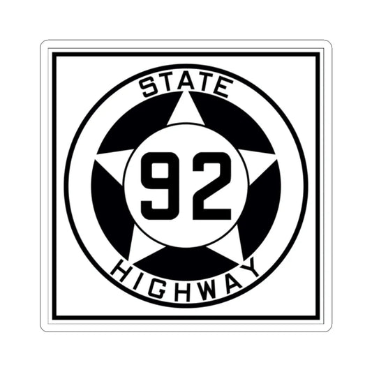 Texas 92 1935 (Texas) (Road Sign) STICKER Vinyl Kiss-Cut Decal 2 Inch White - The Sticker Space