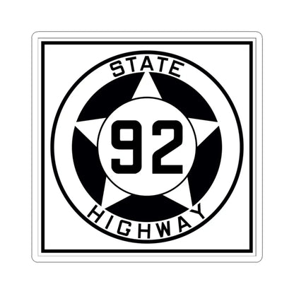 Texas 92 1935 (Texas) (Road Sign) STICKER Vinyl Kiss-Cut Decal 3 Inch White - The Sticker Space