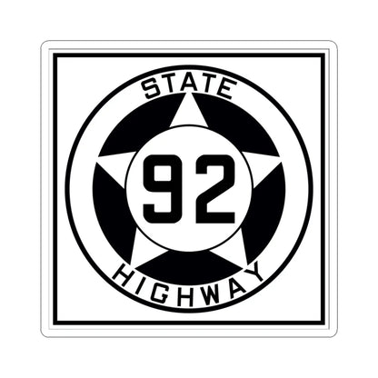 Texas 92 1935 (Texas) (Road Sign) STICKER Vinyl Kiss-Cut Decal 4 Inch White - The Sticker Space