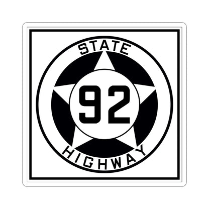 Texas 92 1935 (Texas) (Road Sign) STICKER Vinyl Kiss-Cut Decal 6 Inch White - The Sticker Space