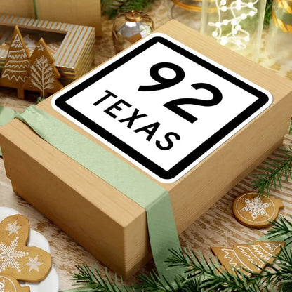 Texas 92 (Texas) (Road Sign) STICKER Vinyl Kiss-Cut Decal - The Sticker Space