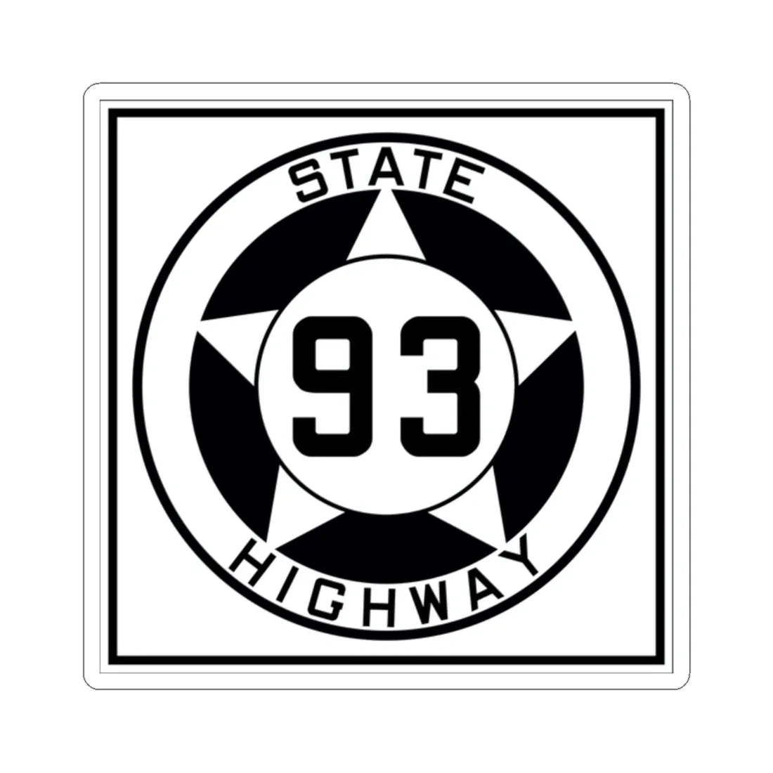 Texas 93 1935 (Texas) (Road Sign) STICKER Vinyl Kiss-Cut Decal 2 Inch White - The Sticker Space