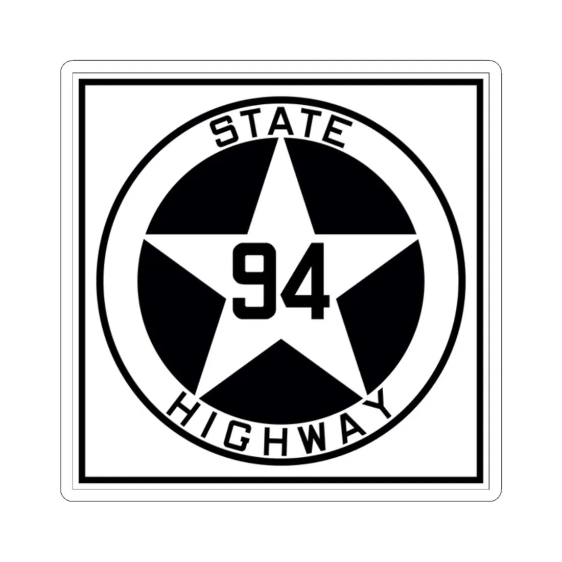 Texas 94 1917 (Texas) (Road Sign) STICKER Vinyl Kiss-Cut Decal 2 Inch White - The Sticker Space