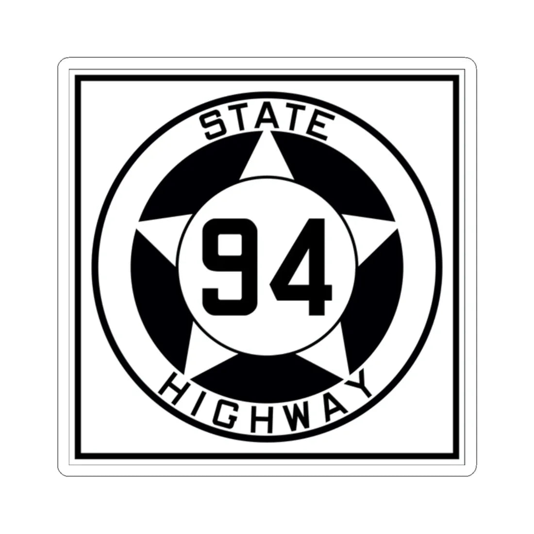 Texas 94 1935 (Texas) (Road Sign) STICKER Vinyl Kiss-Cut Decal 2 Inch White - The Sticker Space
