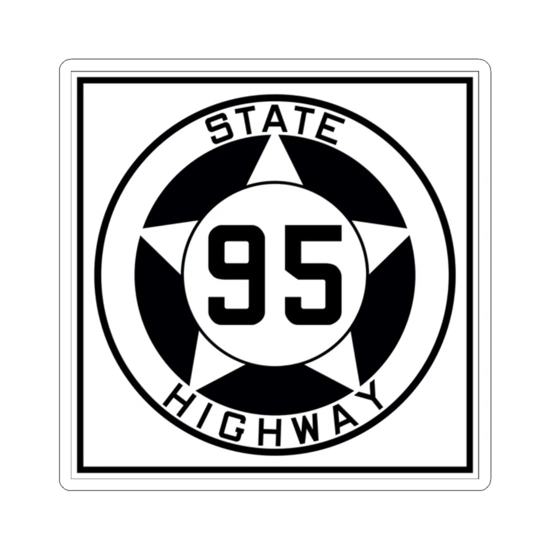 Texas 95 1935 (Texas) (Road Sign) STICKER Vinyl Kiss-Cut Decal 2 Inch White - The Sticker Space