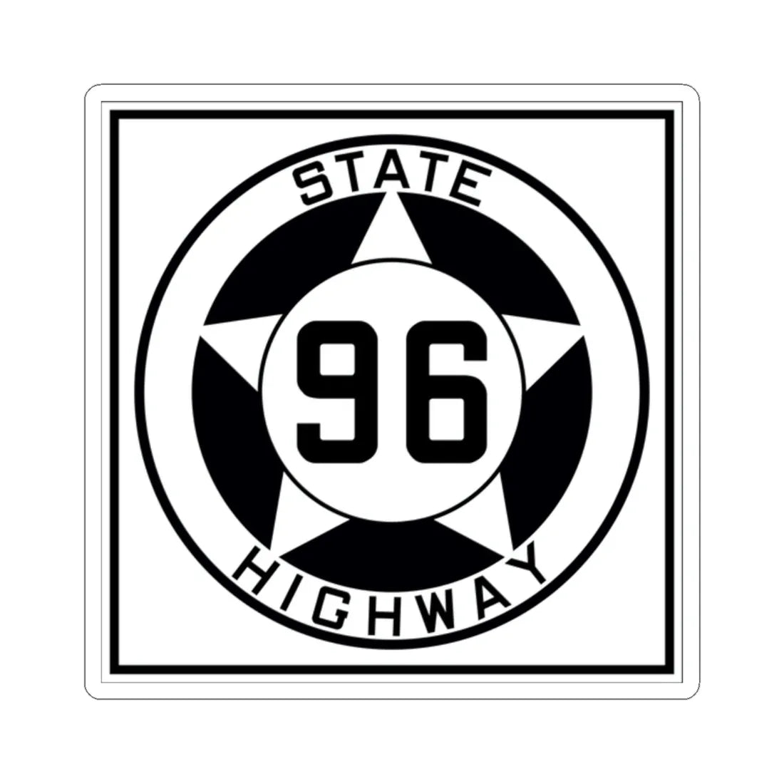 Texas 96 1935 (Texas) (Road Sign) STICKER Vinyl Kiss-Cut Decal 2 Inch White - The Sticker Space