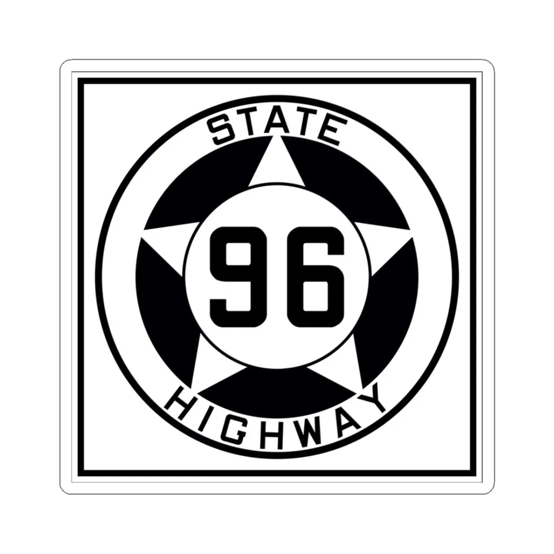 Texas 96 1935 (Texas) (Road Sign) STICKER Vinyl Kiss-Cut Decal 3 Inch White - The Sticker Space
