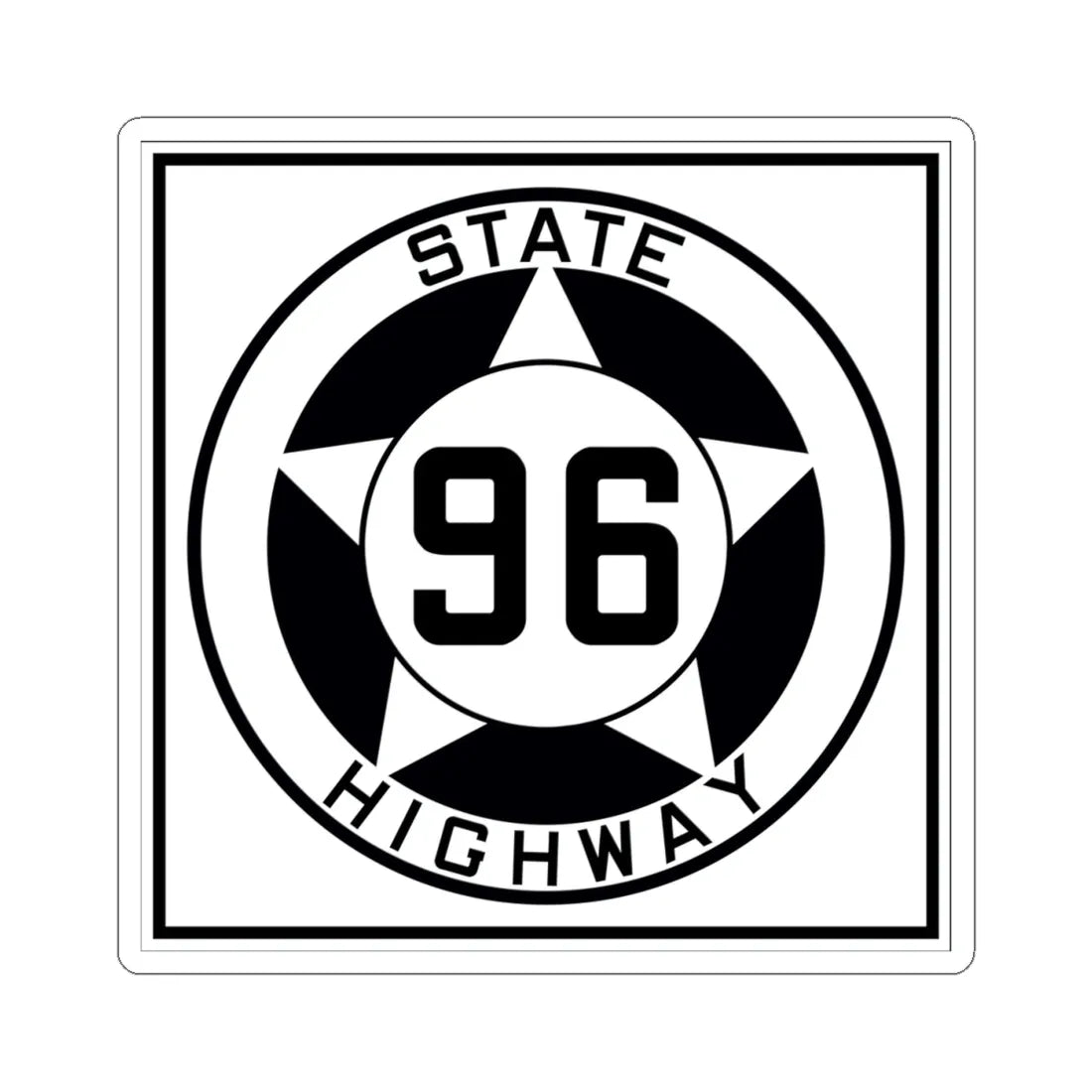 Texas 96 1935 (Texas) (Road Sign) STICKER Vinyl Kiss-Cut Decal 4 Inch White - The Sticker Space