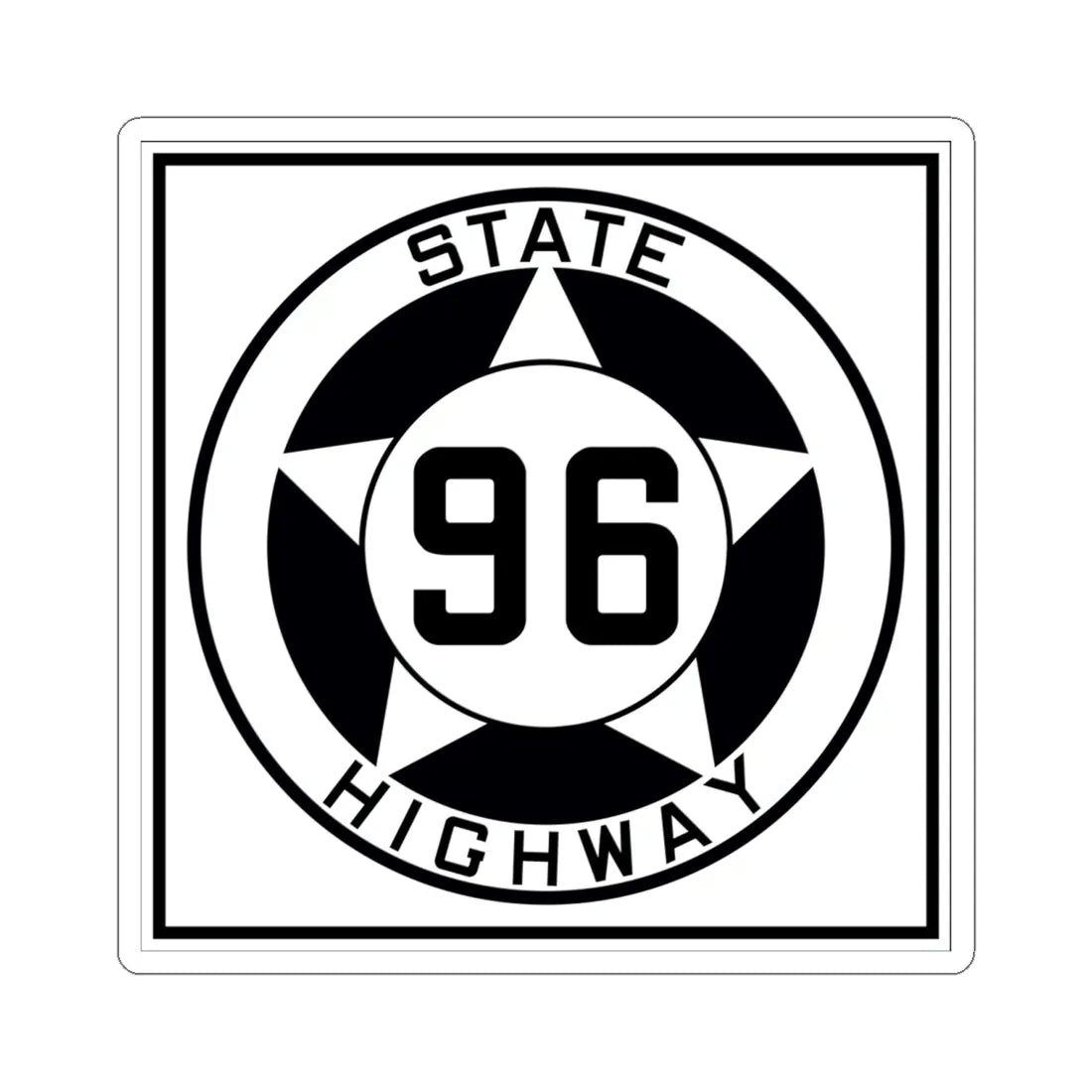 Texas 96 1935 (Texas) (Road Sign) STICKER Vinyl Kiss-Cut Decal 6 Inch White - The Sticker Space