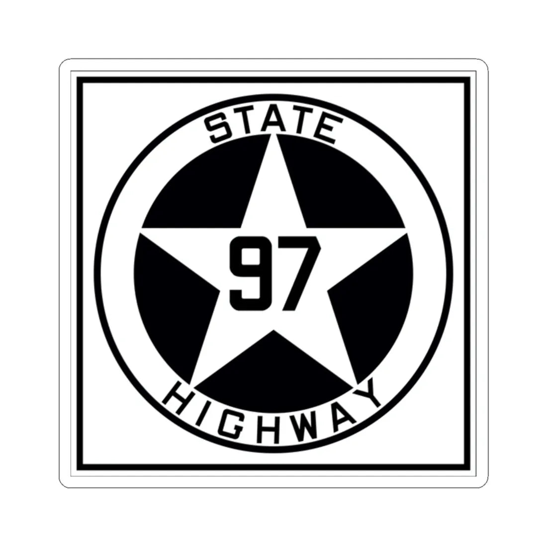 Texas 97 1917 (Texas) (Road Sign) STICKER Vinyl Kiss-Cut Decal 2 Inch White - The Sticker Space