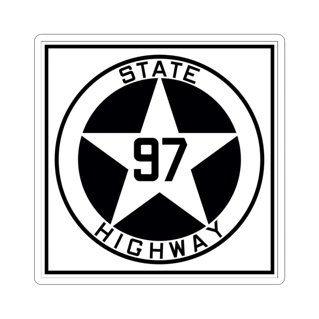 Texas 97 1917 (Texas) (Road Sign) STICKER Vinyl Kiss-Cut Decal 4 Inch White - The Sticker Space