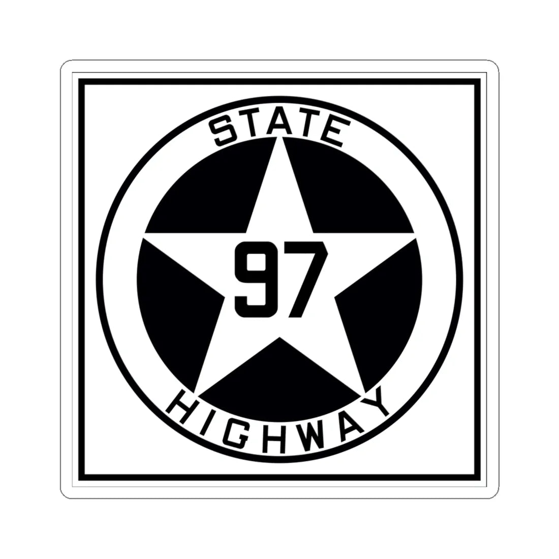 Texas 97 1917 (Texas) (Road Sign) STICKER Vinyl Kiss-Cut Decal 6 Inch White - The Sticker Space