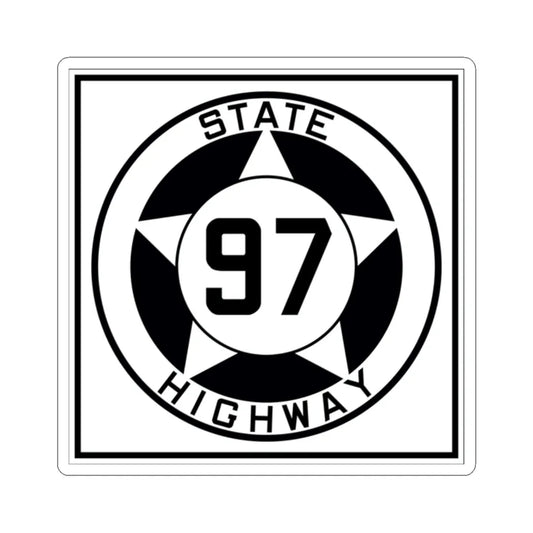Texas 97 1935 (Texas) (Road Sign) STICKER Vinyl Kiss-Cut Decal 2 Inch White - The Sticker Space