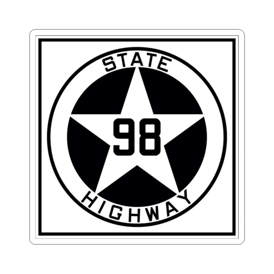 Texas 98 1917 (Texas) (Road Sign) STICKER Vinyl Kiss-Cut Decal 2 Inch White - The Sticker Space
