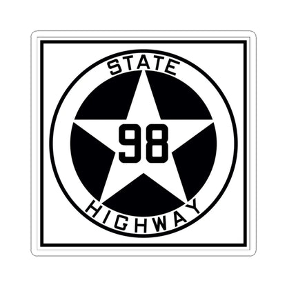 Texas 98 1917 (Texas) (Road Sign) STICKER Vinyl Kiss-Cut Decal 3 Inch White - The Sticker Space