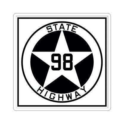 Texas 98 1917 (Texas) (Road Sign) STICKER Vinyl Kiss-Cut Decal 4 Inch White - The Sticker Space