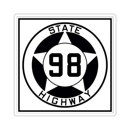 Texas 98 1935 (Texas) (Road Sign) STICKER Vinyl Kiss-Cut Decal 2 Inch White - The Sticker Space
