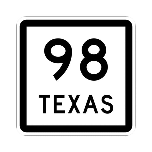 Texas 98 (Texas) (Road Sign) STICKER Vinyl Kiss-Cut Decal 2 Inch White - The Sticker Space