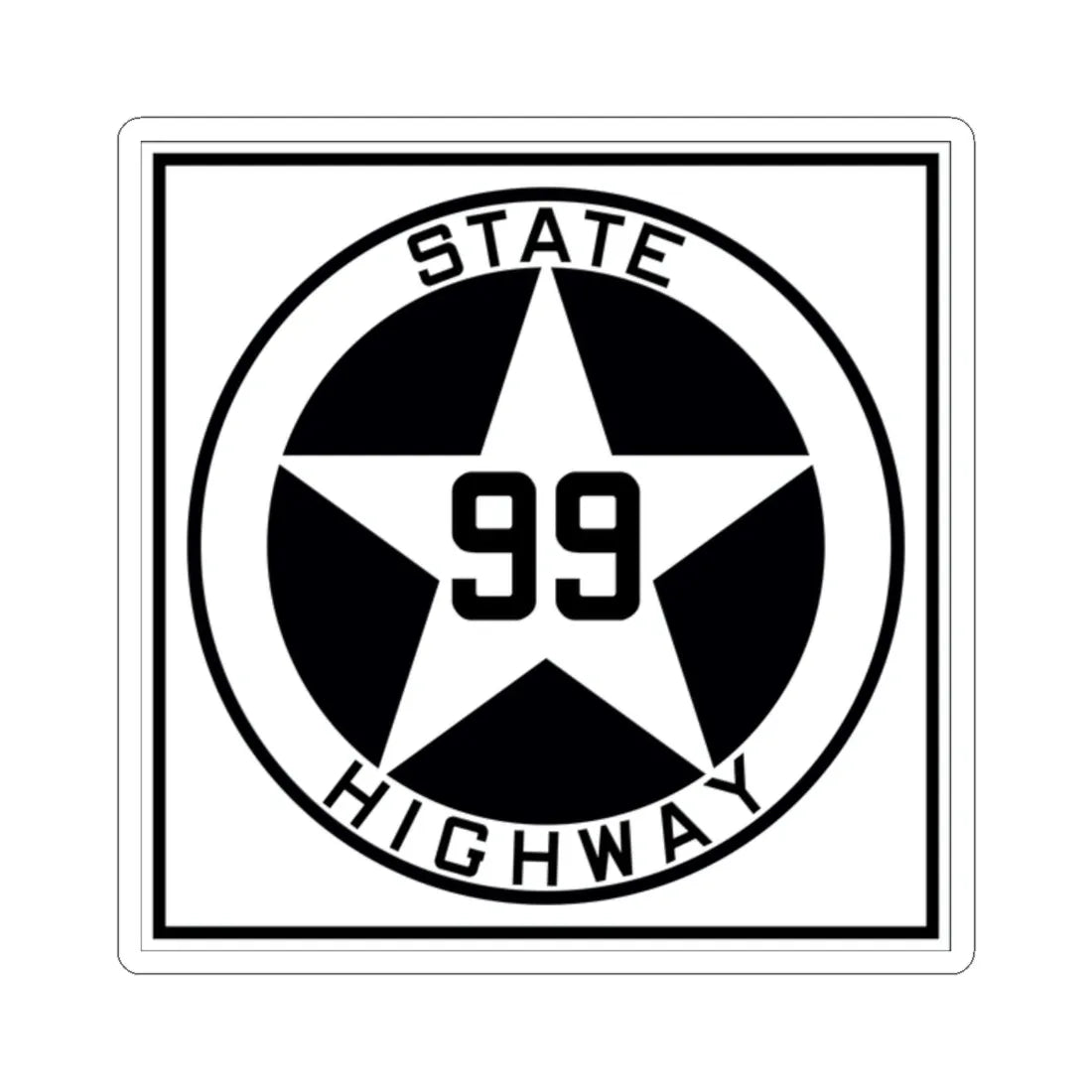 Texas 99 1917 (Texas) (Road Sign) STICKER Vinyl Kiss-Cut Decal 2 Inch White - The Sticker Space