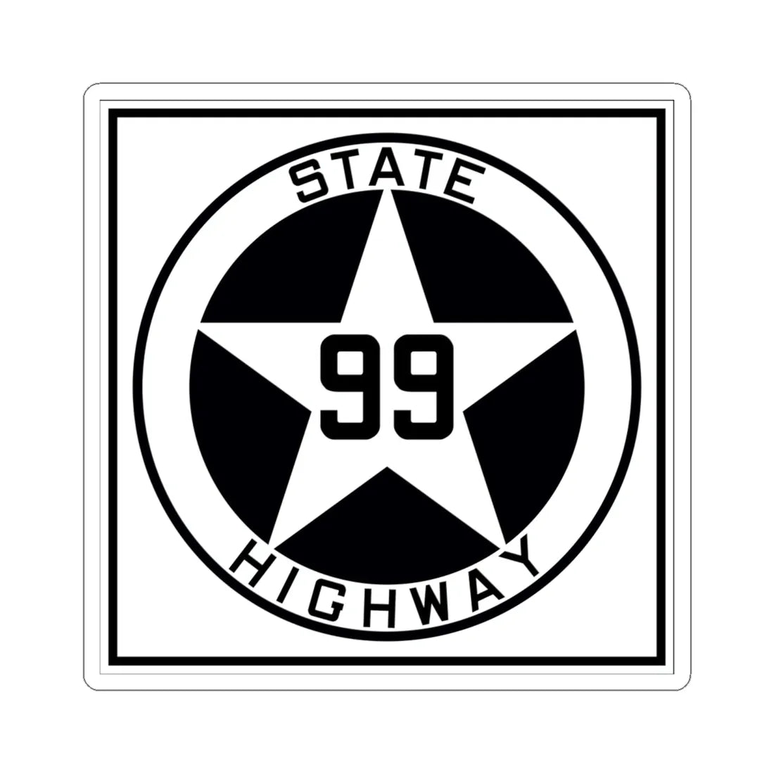 Texas 99 1917 (Texas) (Road Sign) STICKER Vinyl Kiss-Cut Decal 6 Inch White - The Sticker Space