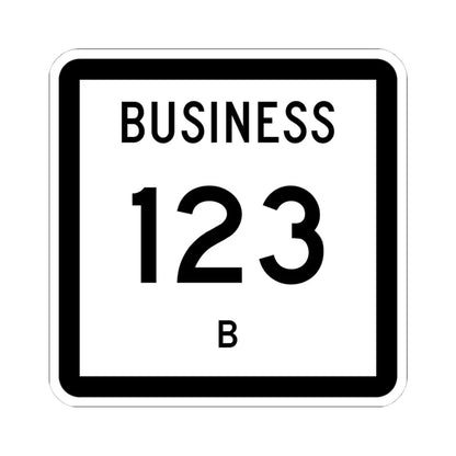 Texas Business 123-B (Texas) (Road Sign) STICKER Vinyl Kiss-Cut Decal 4 Inch White - The Sticker Space
