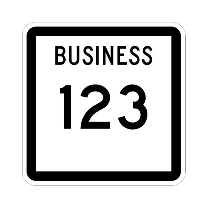 Texas Business 123 (Texas) (Road Sign) STICKER Vinyl Kiss-Cut Decal 6 Inch White - The Sticker Space