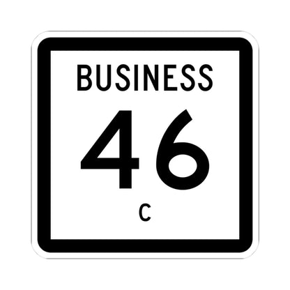 Texas Business 46-C (Texas) (Road Sign) STICKER Vinyl Kiss-Cut Decal 3 Inch White - The Sticker Space
