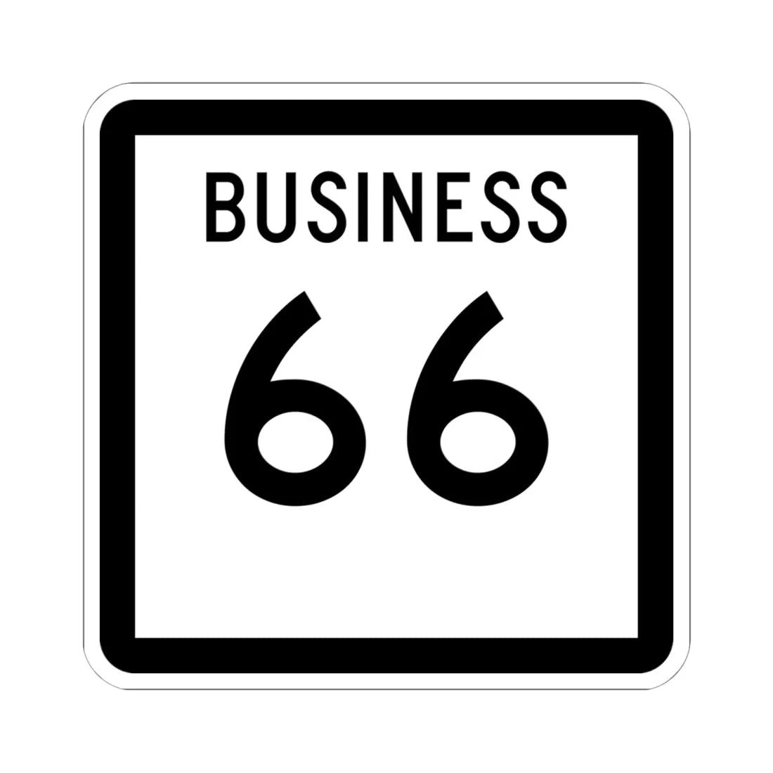 Texas Business 66 (Texas) (Road Sign) STICKER Vinyl Kiss-Cut Decal 6 Inch White - The Sticker Space