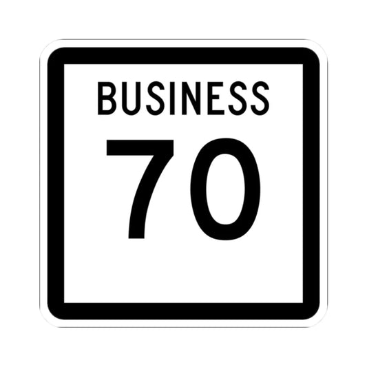 Texas Business 70 (Texas) (Road Sign) STICKER Vinyl Kiss-Cut Decal 2 Inch White - The Sticker Space
