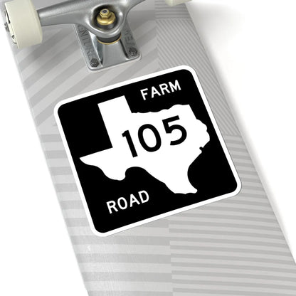 Texas FM 105 (Texas) (Road Sign) STICKER Vinyl Kiss-Cut Decal - The Sticker Space