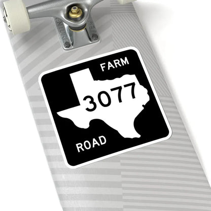 Texas FM 3077 (Texas) (Road Sign) STICKER Vinyl Kiss-Cut Decal - The Sticker Space