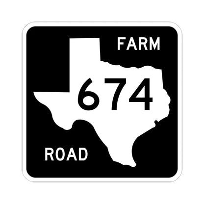 Texas FM 674 (Texas) (Road Sign) STICKER Vinyl Kiss-Cut Decal 6 Inch White - The Sticker Space