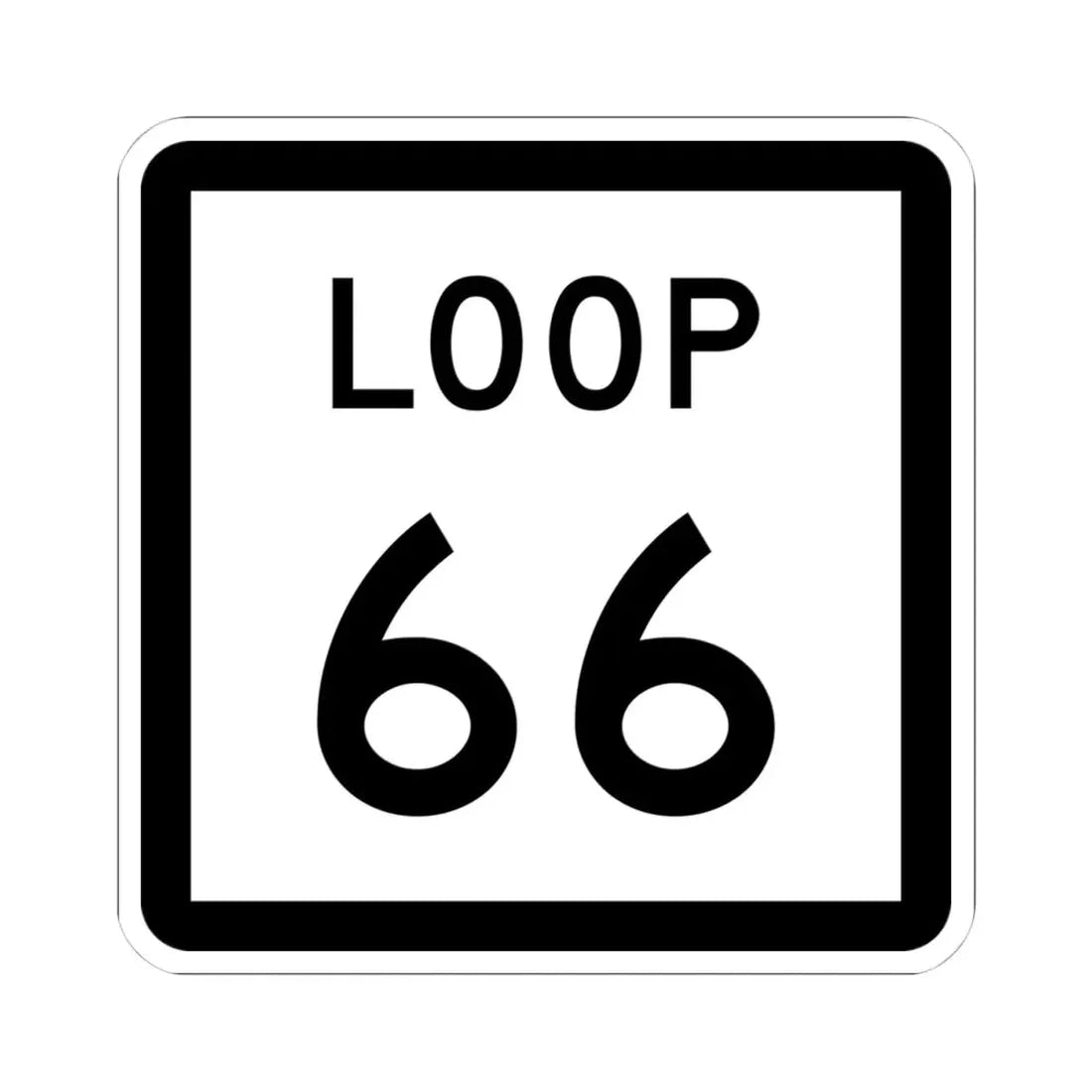 Texas Loop 66 (Texas) (Road Sign) STICKER Vinyl Kiss-Cut Decal 4 Inch White - The Sticker Space