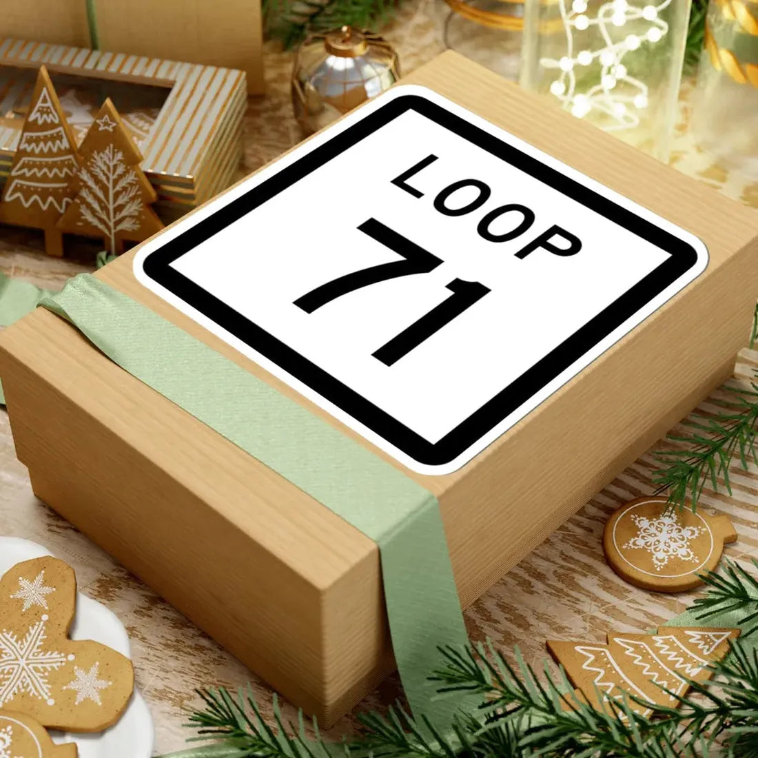 Texas Loop 71 (Texas) (Road Sign) STICKER Vinyl Kiss-Cut Decal - The Sticker Space