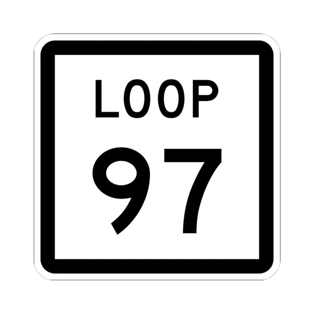 Texas Loop 97 (Texas) (Road Sign) STICKER Vinyl Kiss-Cut Decal 4 Inch White - The Sticker Space