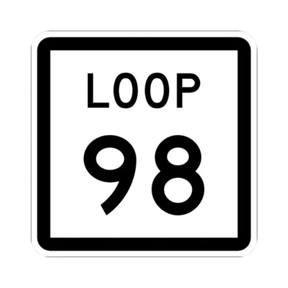 Texas Loop 98 (Texas) (Road Sign) STICKER Vinyl Kiss-Cut Decal 2 Inch White - The Sticker Space